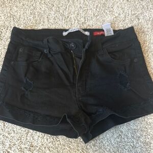 Celebrity Pink Black Distressed Jean Shorts